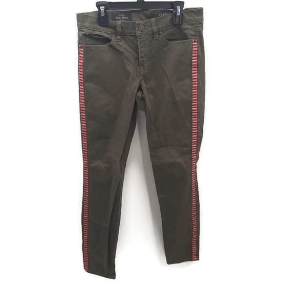 J. Crew Toothpick Ankle Pants Jeans with Tux Stripe sz 26 - Picture 5 of 13